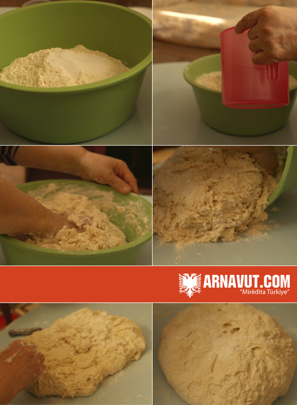 Arnavut Böreği hamurunun hazırlanış resmi 
