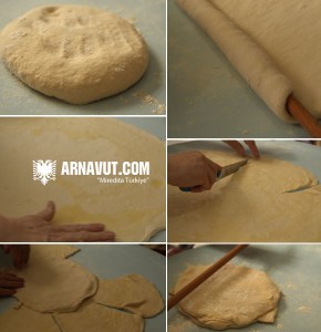 Pırpeç böreği hamurunun hazırlanışı resmi